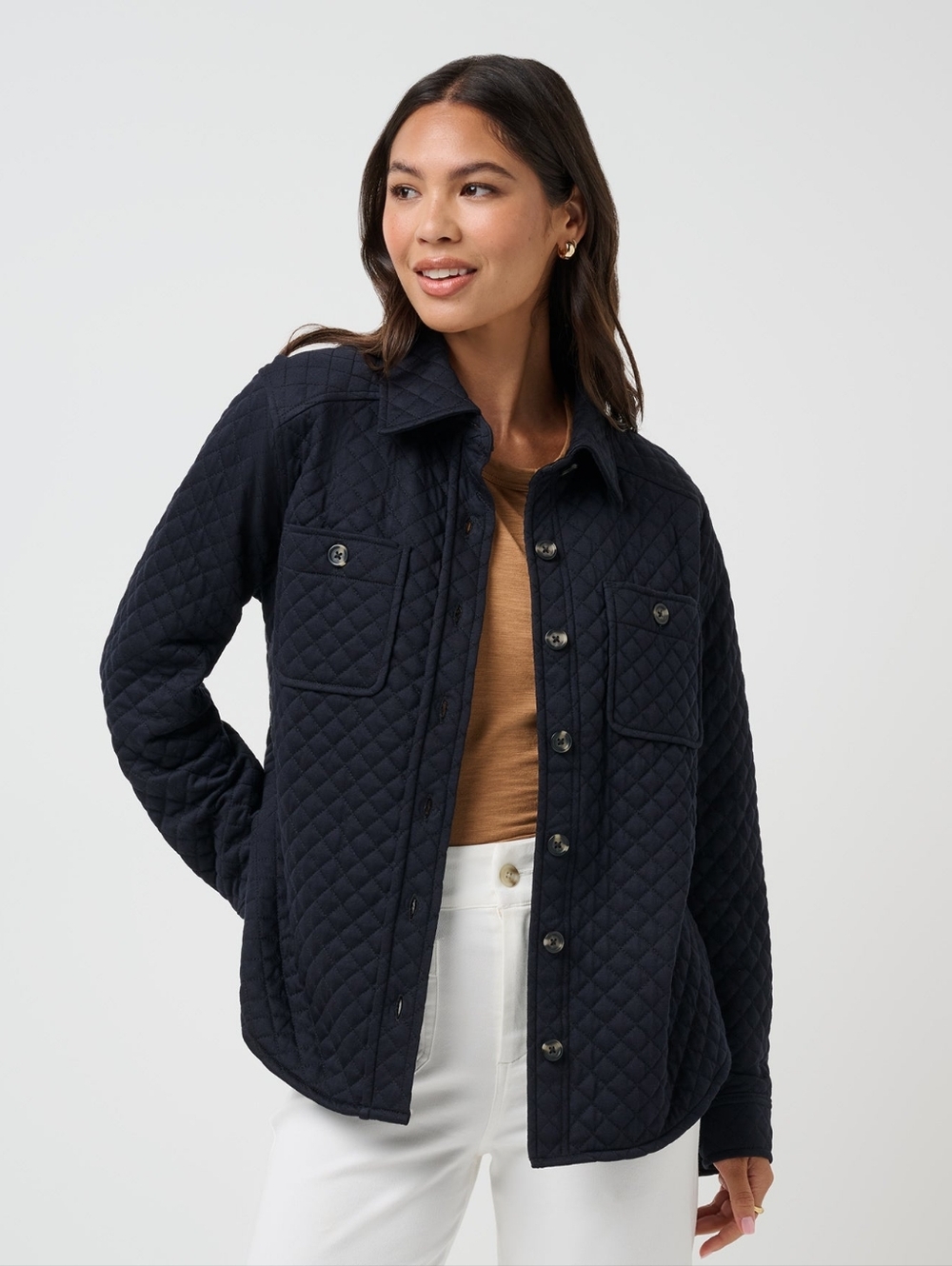 Travis Mathew Black Quilted Shacket Size M